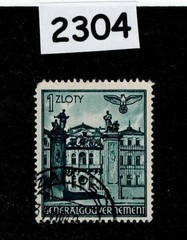 Used Stamp Sc N72 General Government Warsaw Lublin Cracow Poland WWII #2304
