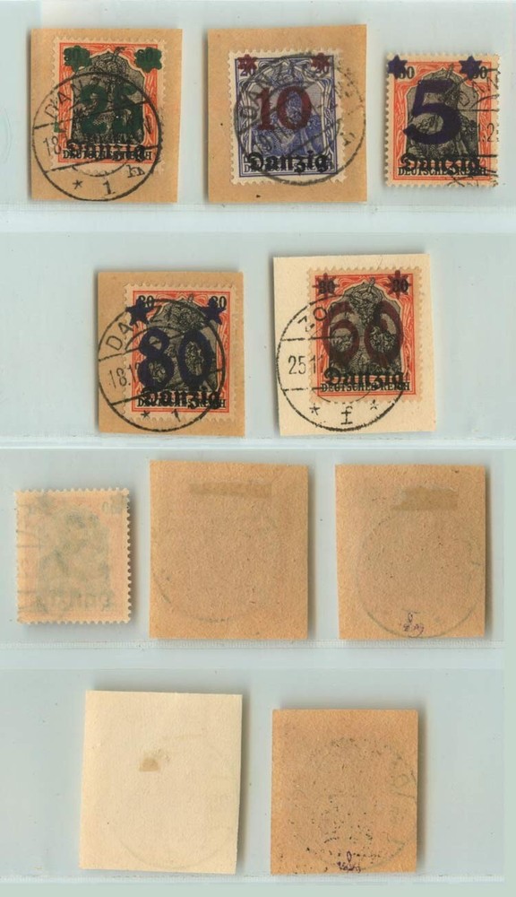 Danzig 🇩🇪 1920 SC 19-23 used cover cut 1911-1920 . g4668