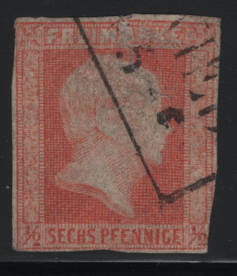 Germany Prussia 1860 1/2 Sgr Pale Vermillion SG #22 Used