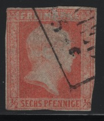 Germany Prussia 1860 1/2 Sgr Pale Vermillion SG #22 Used