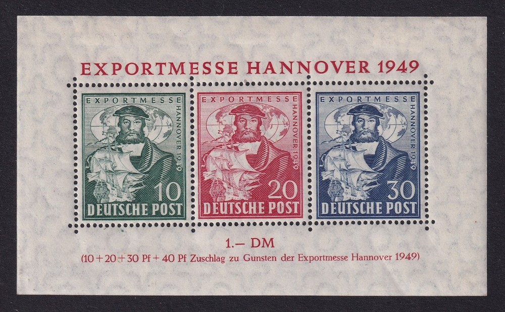 GERMANY 1949 Allied Occupation Hanover Fair Mini Sheet SG MSA145 MH/* (CV £140)