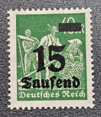 Stamp Germany Deutsches Reich 15 000 Mark 1923 Mi. Nr. 279 b [🇩🇪37599]