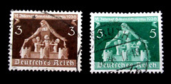 Germany Stamps Scott 473 and 474 Symbolical of Municipalities 1936 Used
