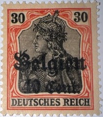 Travelstamps: Germany Offices in Belgium Stamps WWII, 40c OP Mint MOGNH Wmk