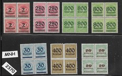 100+ MNH Stamps in Blocks of 4 Weimar Republic Germany Overprints #2370