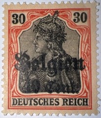 Travelstamps: Germany Offices in Belgium Stamps WWII, 40c OP Mint MOGNH Wmk