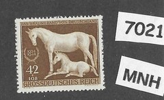 #7021 MNH stamp B283 / 1944 Brown Ribbon Horse race Third Reich Munich Germany