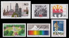 Germany Scott 1496, 1497, 1499, 1500, 1501, 1502 (1987) Mint NH VF S