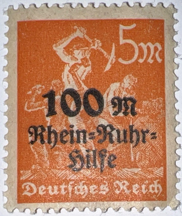 Travelstamps: 1923 Germany Stamp Scott #B5 , Charity Overprint Surcharge MOGNH