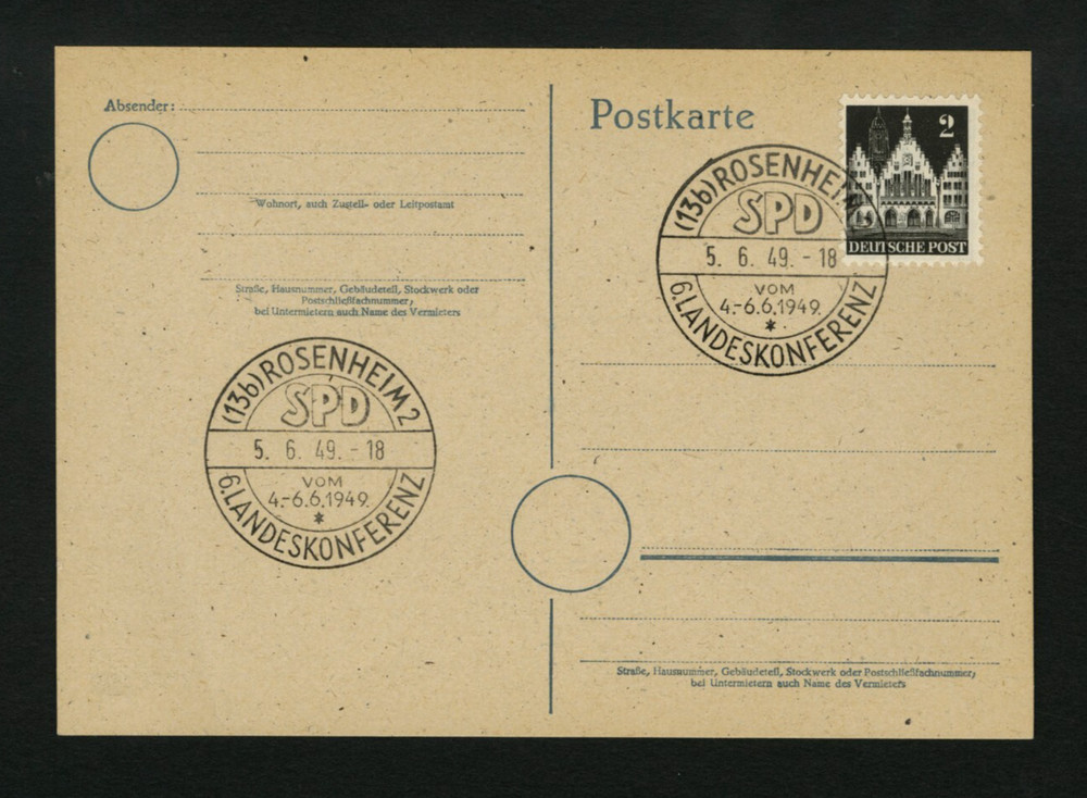 Germany / American-British Occupation Bizone 1948 sc 634 Stamp Rosenheim Cancel