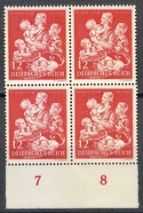 Germany 1943 MNH Mi 859 B246 Mother and Children ** Block of 4 **