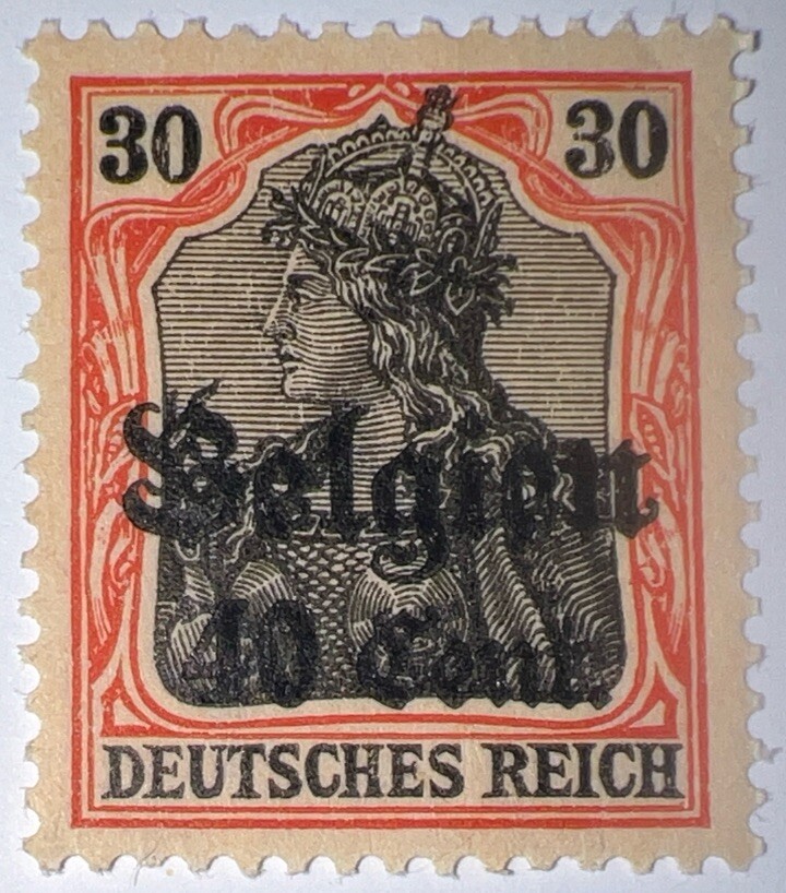 Travelstamps: Germany Offices in Belgium Stamps WWII, 40c OP Mint MOGNH Wmk