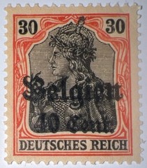 Travelstamps: Germany Offices in Belgium Stamps WWII, 40c OP Mint MOGNH Wmk