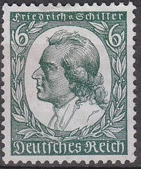 Stamp Germany Mi 554-5 Sc 446-7 1934 Reich Schiller Oil Painter MNH