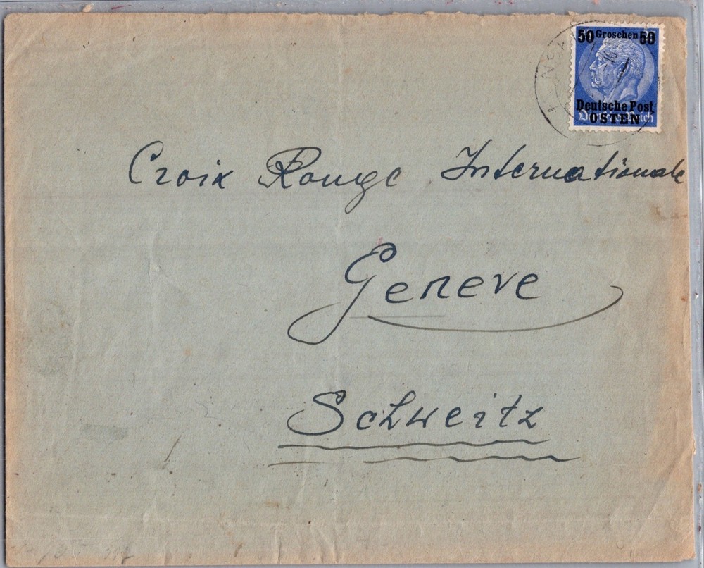 GERMANY 1940s WWII POLAND OCCUP CENSORED COVER ADDR RED CROSS GENEVE & POSTMARK