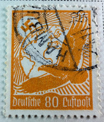 Germany lot of 9 Stamps 1934 Scott Cat C46-C54 Consecutive Air Post Mix CXL, MH