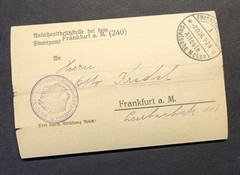 WW1 WWI Imperial German Empire Postal cover & document letter 1926 Frankfurt