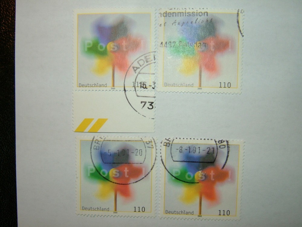 2000 GERMANY TOY WINDMILL & POST STAMPS x 4 VFU (sg2955)
