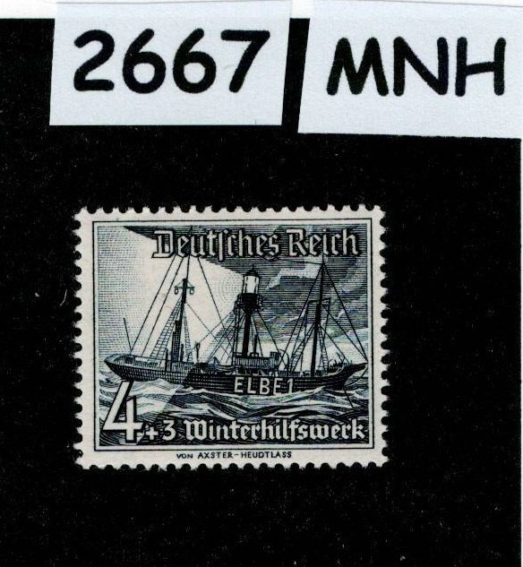 MNH Stamp B108 1937 Germany Boats Ships Schooners Winter relief fund #2667