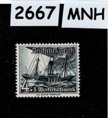 MNH Stamp B108 1937 Germany Boats Ships Schooners Winter relief fund #2667