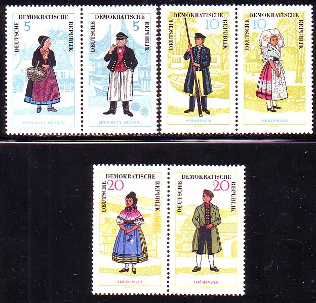 UNUSED SET: GERMAN DEMOCRATIC REPUBLIC #740a, 742a, 744a. NH OG. SCV $40