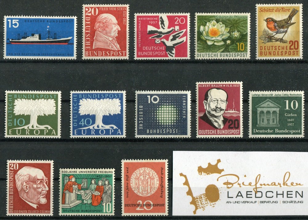 13 x Bundle of 1957 Mint Postfrisch Stamps Set 255-258 266-269 274/5 276-278