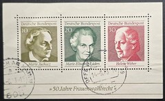Germany – 1969 Scott 1007a 50 Years Womens Suffrage Souvenir Sheet – Stamp