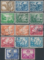GERMANY – 1933 Richard Wagner Operas full set of 14, used – Michel # 499-507