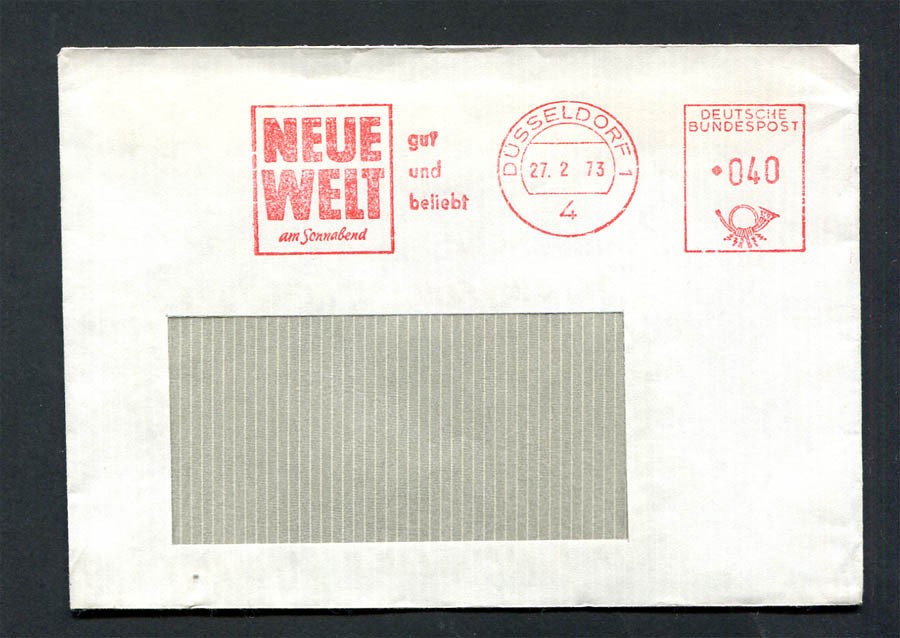 Germany – BRD : Cover from 1973 – Düsseldorf – machine franking and cancel used