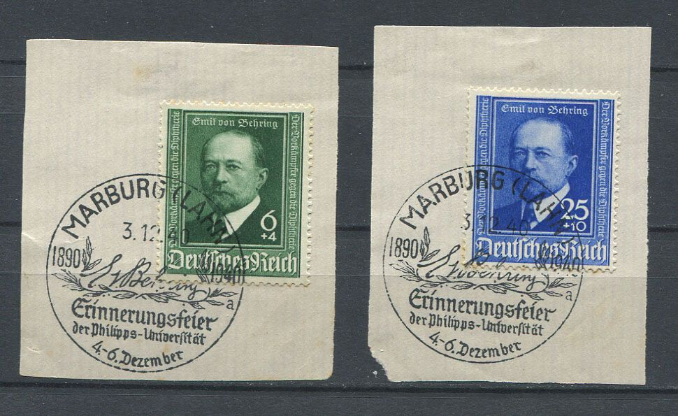German Reich WW II : Emil von Behring set from 1940 – fancy cancels Marburg