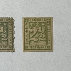 1800’s HAMBURG GERMANY LOT MINT & USED STAMPS #2