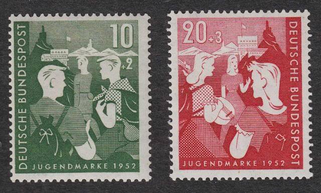 Germany Bundespost Jugendmarke 1952 Michel 153-4 MLH E