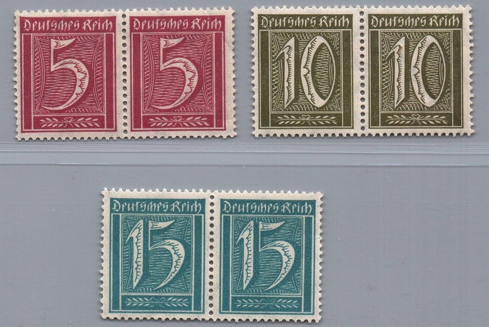 German Reich Michel No. 177 – 179 Blocks of 2, mint never hinged