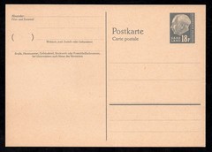 1957 Germany Saar Land postal stationery card 18 F unused