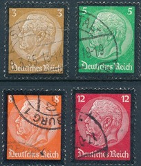 Stamp Germany Mi 548-53 Sc 436-41 1934 Fascism Death Hindenburg Mourning Used