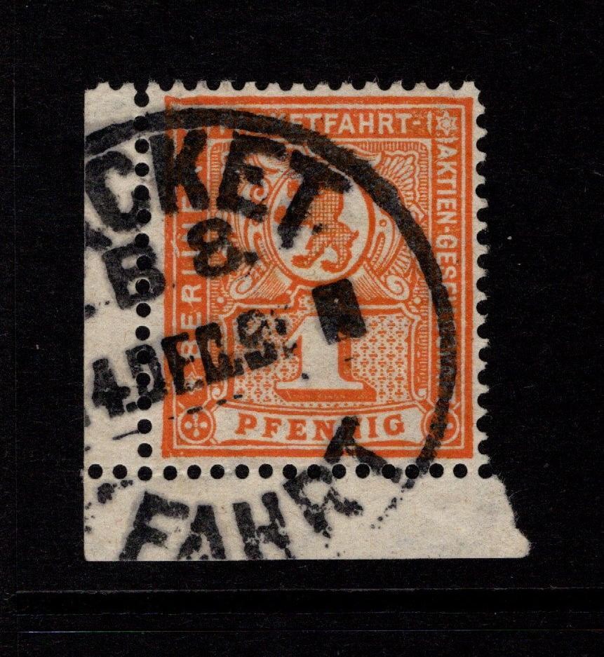 Germany 1890s 1p Berlin Private Post Used / LL Corner Margins – S58692