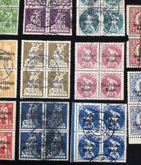 Lot of Overprint GERMANY Bavaria GERMAN EMPIRE Bayern Stamps Blocks of 4 Used