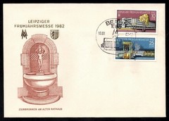 1982 Germany DDR Cover Leipzig Spring Fair Michel 2683-2684 Scott 2246-2247