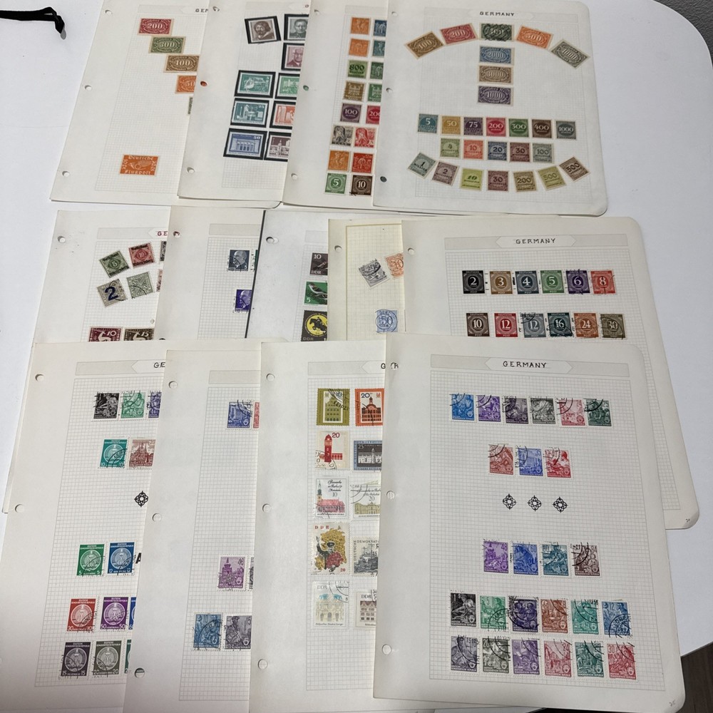 German Stamp Lot 13 Pages Of Mixed Lot