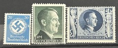 German Classic Stamps Reich officials x 3 Hitler swastika etc MH* Mint ww2 /808a