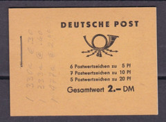 East Germany DDR Stamp Booklet #330a, 333a, 477a 5pf, 10pf, 20pf Unused Unhinged