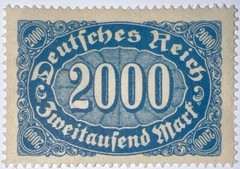 Travelstamps: 1922 Germany Reich Sc # 205/ Mi: #253 Number Horizontal Oval, MNH