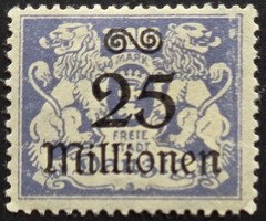 Heligoland 25 Pfennig Overprinted Stamp Used Blue Lions Design
