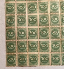 Full Sheet Of 100 Stamps, 300m Mark Deutsches Reich, Germany 1923, MNH SG#263