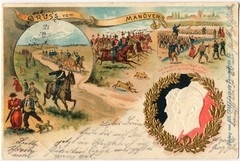 DR -Private embossed PPC for war maneuvre, traveled in 1901