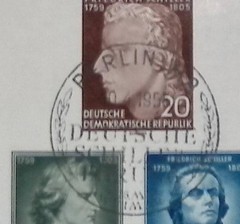 Germany First Day Cover Friedrich Schiller 1955 Berlin Multi-Color FDC Stamp