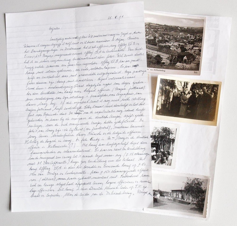 GERMANY Belgium/Holland 1940+ Oflag III A + VII B, Camp Photos + POW Letter