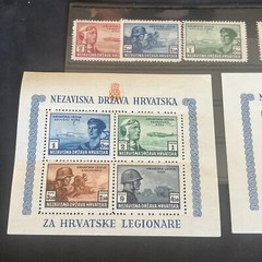 WW2 WWII German SS Croatia Croatian Freikorps Stamp Set Lot Complete Set