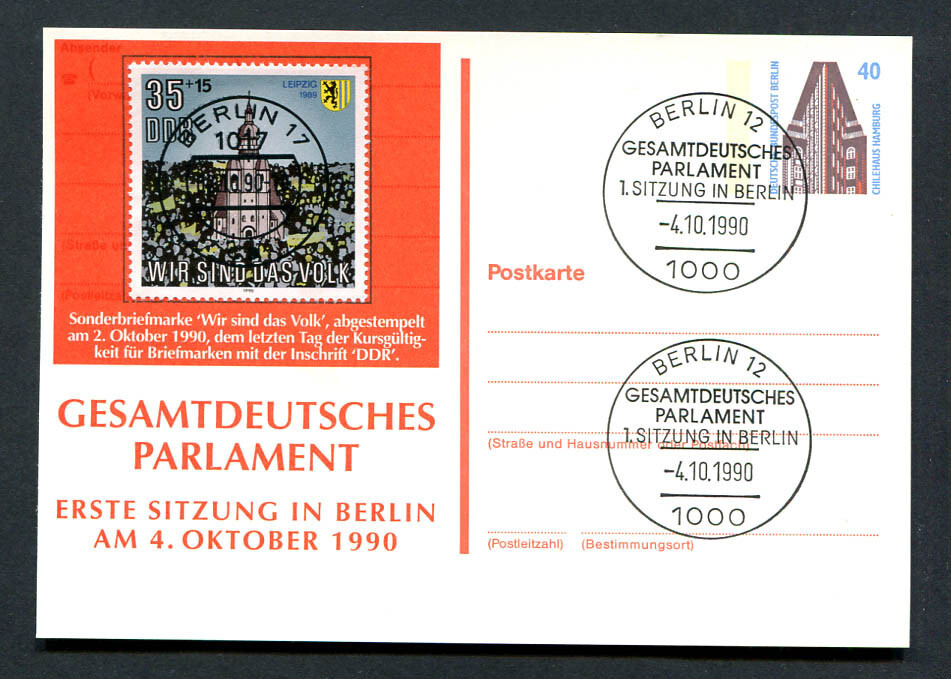 Germany – BRD : Special stationary from 1990 – fancy cancels Berlin – CTO