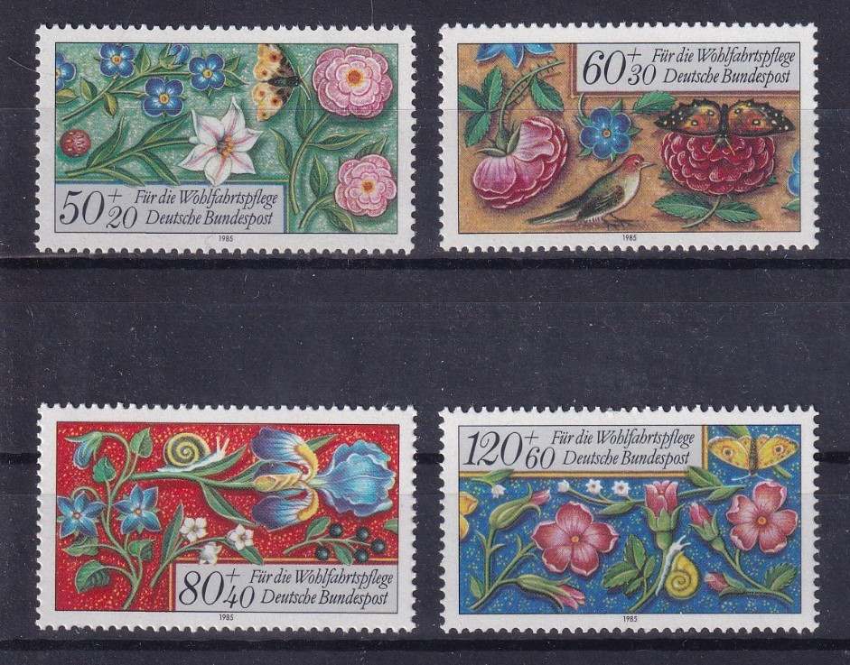 Bundesrepublik MNH ** 1259-62 Scott B636-9 Flowers